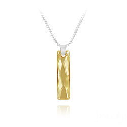 Collier en Cristal et Argent Collier Queen Baguette 25MM en Argent et Cristal Champagne
