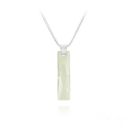 Collier en Cristal et Argent Collier Queen Baguette 25MM en Argent et Cristal Blanc