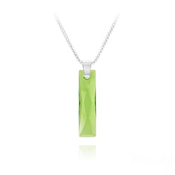 Collier en Cristal et Argent Collier Queen Baguette 25MM en Argent et Cristal Vert P�ridot