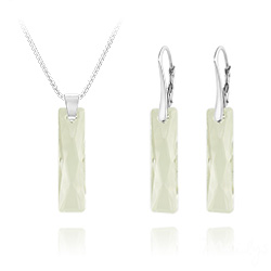 Parure en Cristal et Argent Parure Queen Baguette 25MM en Argent et Cristal Blanc