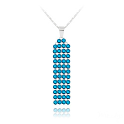 Collier Mesh 4 Rangs en Argent et Cristal Metallic Blue