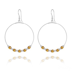 Cr�oles 50mm en Argent et Cristal Topaz