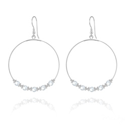 Cr�oles 50mm en Argent et Cristal Blanc