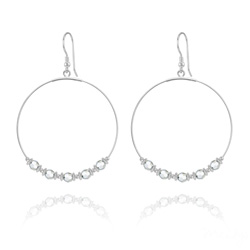 Cr�oles 50mm en Argent et Cristal Argent�