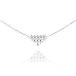 Collier en Cristal et Argent Collier Diamond Mesh Cha�ne Double en Argent et Cristal Light Chrome