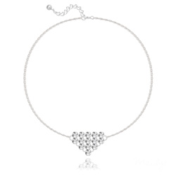 Bracelet en Cristal et Argent Bracelet Diamond Mesh Chaîne Double en Argent et Cristal Light Chrome