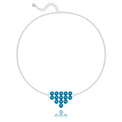 Bracelet en Cristal et Argent Bracelet Diamond Mesh Chaîne Double en Argent et Cristal Metallic Blue