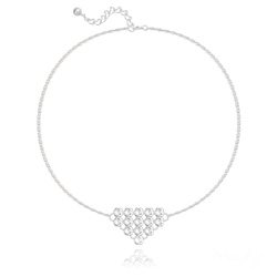 Bracelet Diamond Mesh Cha�ne Double en Argent et Cristal Blanc