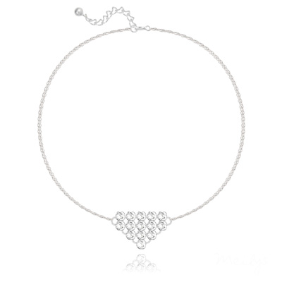 Bracelet en Cristal et Argent Bracelet Diamond Mesh Chaîne Double en Argent et Cristal Blanc