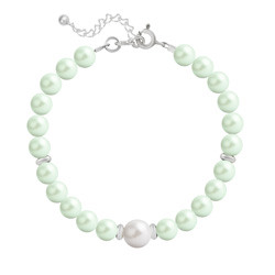 Bracelet en Cristal et Argent Bracelet en Argent Perle Cristal Nacré 6mm/8mm Pastel Green