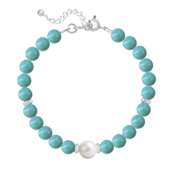Bracelet en Argent Perle Cristal Nacr� 6mm/8mm Jade
