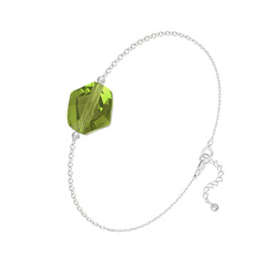 Bracelet en Cristal et Argent Bracelet Cosmic en Argent et Cristal Olivine