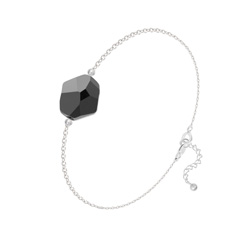Bracelet en Cristal et Argent Bracelet Cosmic en Argent et Cristal Noir