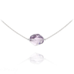 Collier en Cristal et Argent Collier Ras de Cou Cosmic en Argent et Cristal Light Amethyst