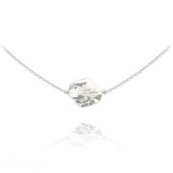 Collier en Cristal et Argent Collier Ras de Cou Cosmic en Argent et Cristal Silver Shade