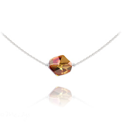 Collier en Cristal et Argent Collier Ras de Cou Cosmic en Argent et Cristal Copper
