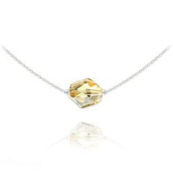 Collier en Cristal et Argent Collier Ras de Cou Cosmic en Argent et Cristal Champagne