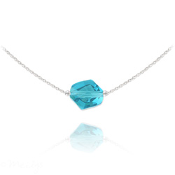 Collier en Cristal et Argent Collier Ras de Cou Cosmic en Argent et Cristal Indicolite