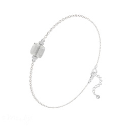 Bracelet en Cristal et Argent Bracelet Cube 6mm en Argent et Cristal Blanc