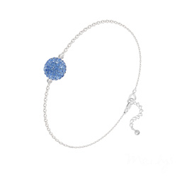 Bracelet en Cristal et Argent Bracelet Disco Ball 8MM en Argent et Cristal Light Sapphire