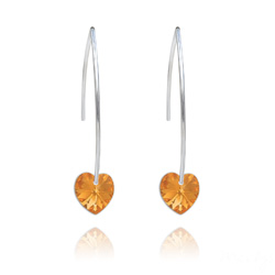Boucles d'Oreilles Coeur 10mm en Argent et Cristal Topaz AB