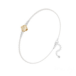 Bracelet en Cristal et Argent Bracelet Bicone Bead en Argent et Cristal Champagne