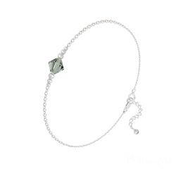 Bracelet en Cristal et Argent Bracelet Bicone Bead en Argent et Cristal Black Diamond