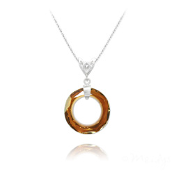 Collier en Cristal et Argent Collier Cosmic Ring 20MM V2 en Argent et Cristal Copper