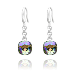 Boucles d'Oreilles Cushion Cut 10mm en Argent et Cristal Paradise Shine