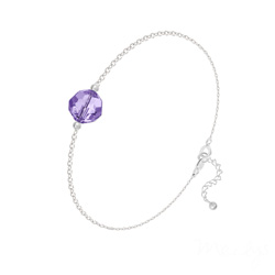 Bracelet en Cristal et Argent Bracelet Perle 8mm en Argent et Cristal Tanzanite