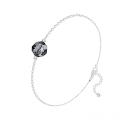 Bracelet en Cristal et Argent Bracelet Perle 8mm en Argent et Cristal Silver Night
