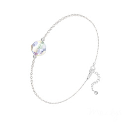 Bracelet en Cristal et Argent Bracelet Perle 8mm en Argent et Cristal Aurore Boréale