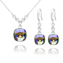 Parure en Cristal et Argent Parure Cushion Cut 10mm/12mm en Argent et Cristal Paradise Shine