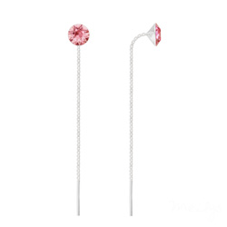 Cha�nes d'Oreilles Xirius 6mm en Argent et Cristal Light Rose