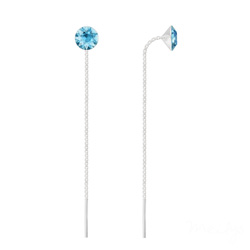 Cha�nes d'Oreilles Xirius 6mm en Argent et Cristal Bleu