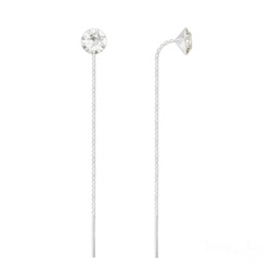 Cha�nes d'Oreilles Xirius 6mm en Argent et Cristal Blanc