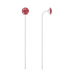 Cha�nes d'Oreilles Xirius 6mm en Argent et Cristal Royal Red