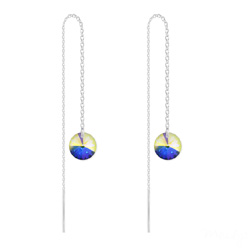 Cha�nes d'Oreilles Rivoli 8mm en Argent et Cristal Aurore Bor�ale