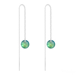 Cha�nes d'Oreilles Rivoli 8mm en Argent et Cristal Paradise Shine