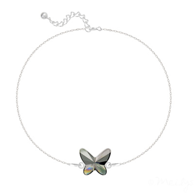 Bracelet en Cristal et Argent Bracelet Papillon en Argent et Cristal Silver Night