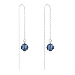 Cha�nes d'Oreilles Ronde � Facette 6mm en Argent et Cristal Montana