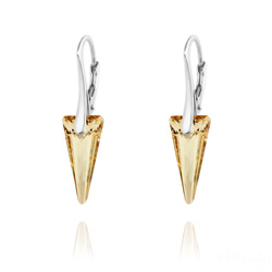 Boucles d'Oreilles Mini Spike en Argent et Cristal Champagne