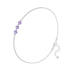 Bracelet en Cristal et Argent Bracelet 3 Rondes à Facettes en Argent et Cristal Tanzanite