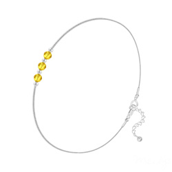 Bracelet en Cristal et Argent Bracelet 3 Rondes à Facettes en Argent et Cristal Sun Flower