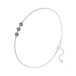 Bracelet en Cristal et Argent Bracelet 3 Rondes à Facettes en Argent et Cristal Silver Night