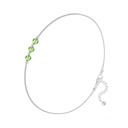 Bracelet en Cristal et Argent Bracelet 3 Rondes à Facettes en Argent et Cristal Vert Péridot