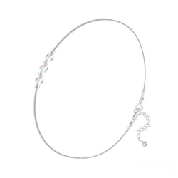 Bracelet en Cristal et Argent Bracelet 3 Rondes à Facettes en Argent et Aurore Boréale