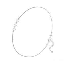 Bracelet en Cristal et Argent Bracelet 3 Rondes à Facettes en Argent et Cristal Blanc