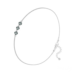 Bracelet en Cristal et Argent Bracelet 3 Rondes à Facettes en Argent et Cristal Black Diamond