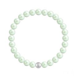 Bracelet en Cristal et Argent Bracelet 6mm en Argent et Perles de Cristal Nacré Pastel Green
